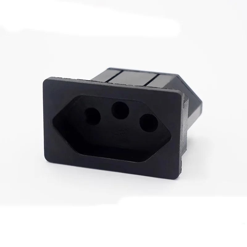 Power socket card-type embedded Brazilian socket charging dock LZ-F-M8 pure copper three-hole C14 Brazilian female socket