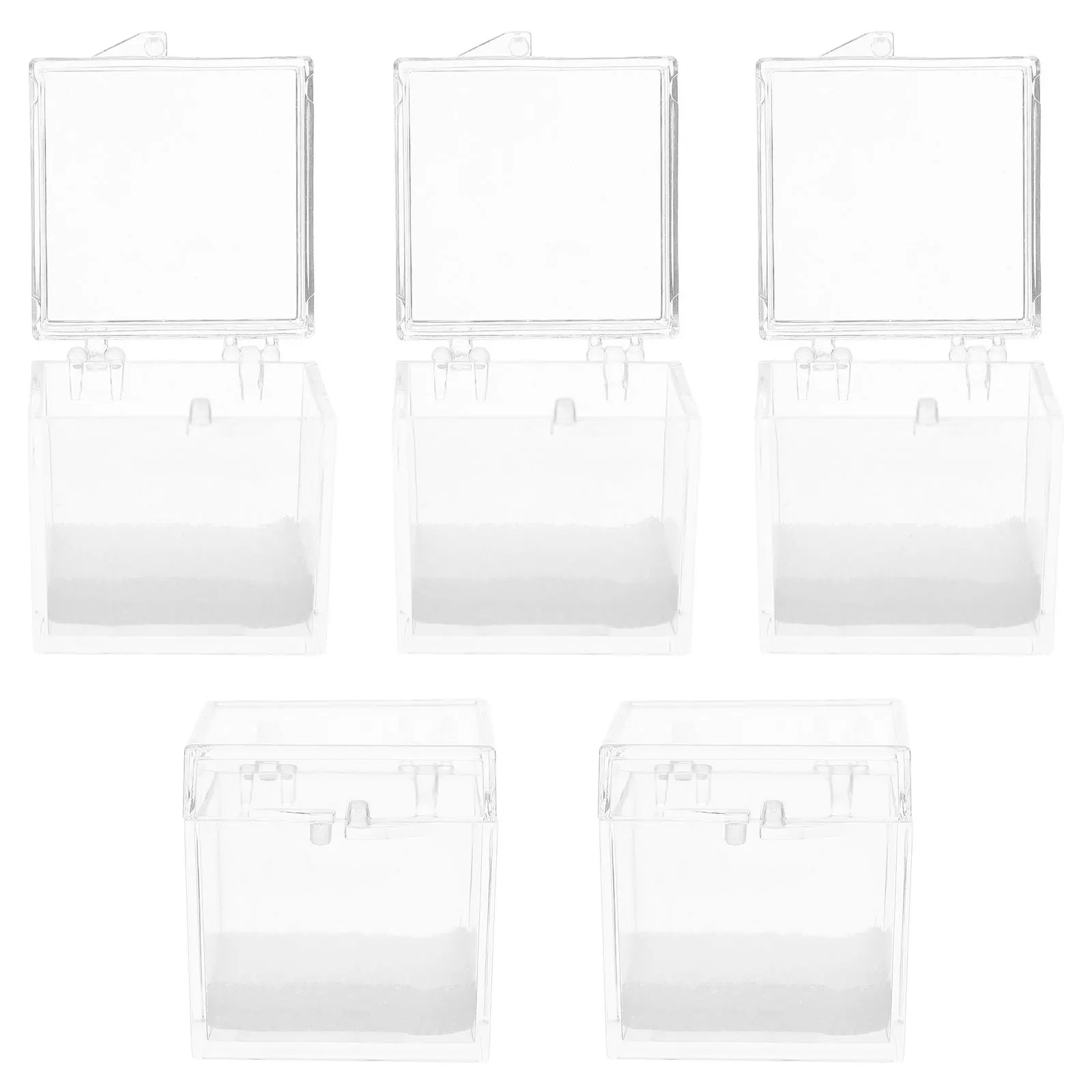 

5Pcs Clear Rock Collection Boxes Mineral Specimen Display Case with Soft Interior Pad Crystal Storage for Coins Collectibles