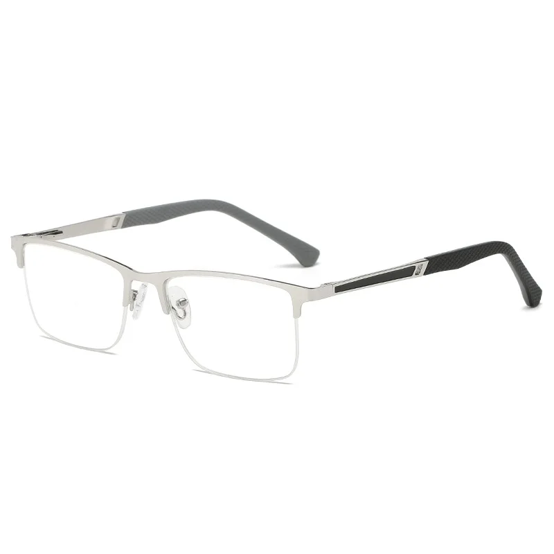 Imagem -04 - Óculos de Leitura Masculinos com Luz Azul Anti Meia Armação Seda Peixe Aço Inoxidável Elegante Distância do Aluno Negócios