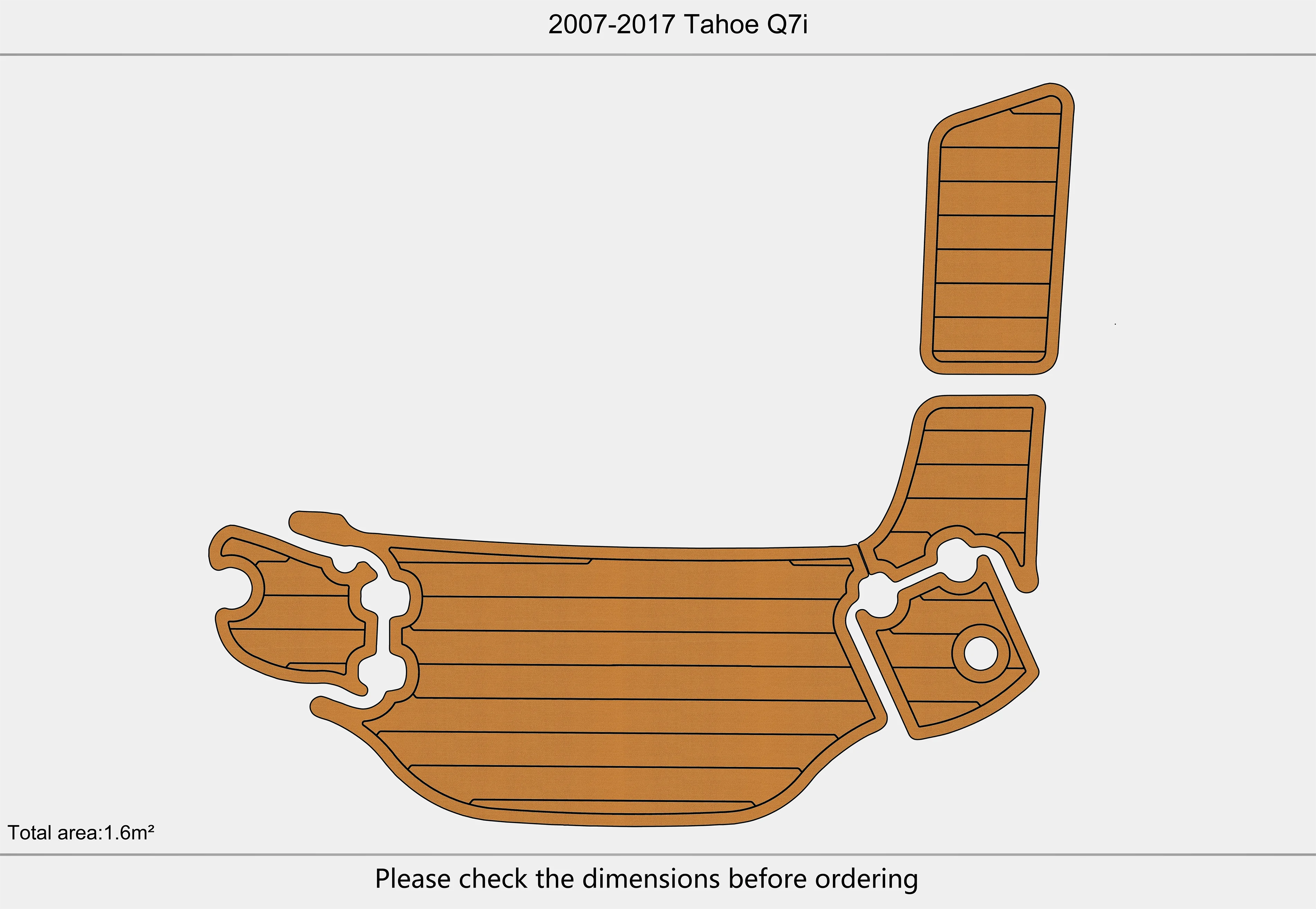 Eva foam Fuax teak seadek marine floor For 2007-2017 Tahoe Q7i Swim platform 1/4