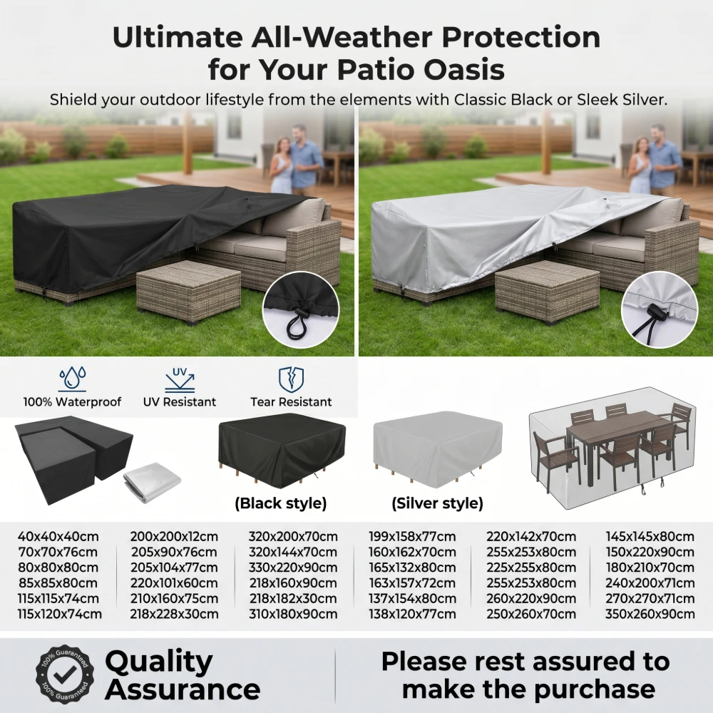 230 Size  All-in-One Garden Furniture Cover – Waterproof Heavy Duty for Patio Chair, Sofa & Table, Anti-UV and Dustproof