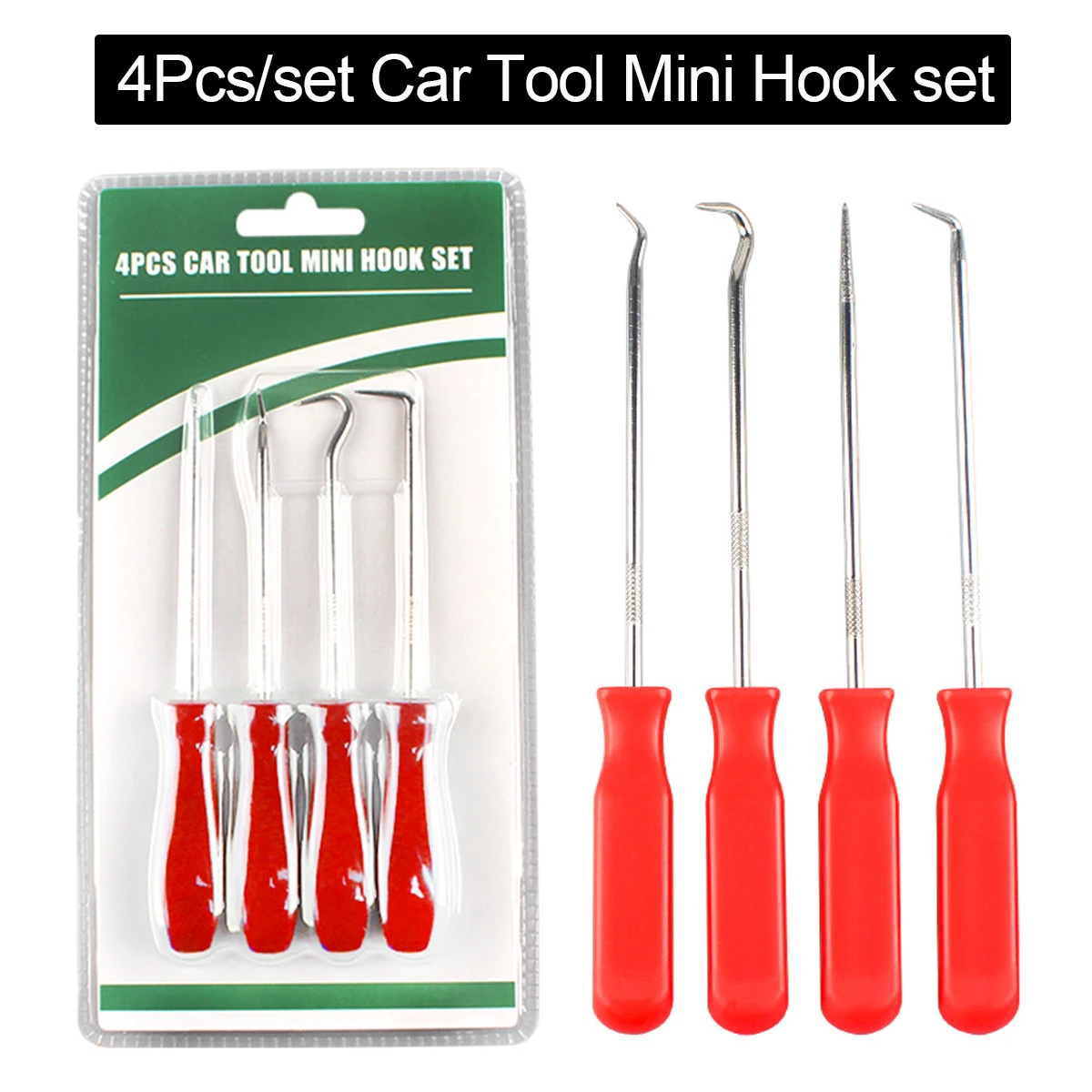 4Pcs/Set Car Vehicle Pick Hook Set Gasket Scraper O Ring Seal Removal Puller Hand-held Disassembly Tool 135mm 140mm Repair Tool