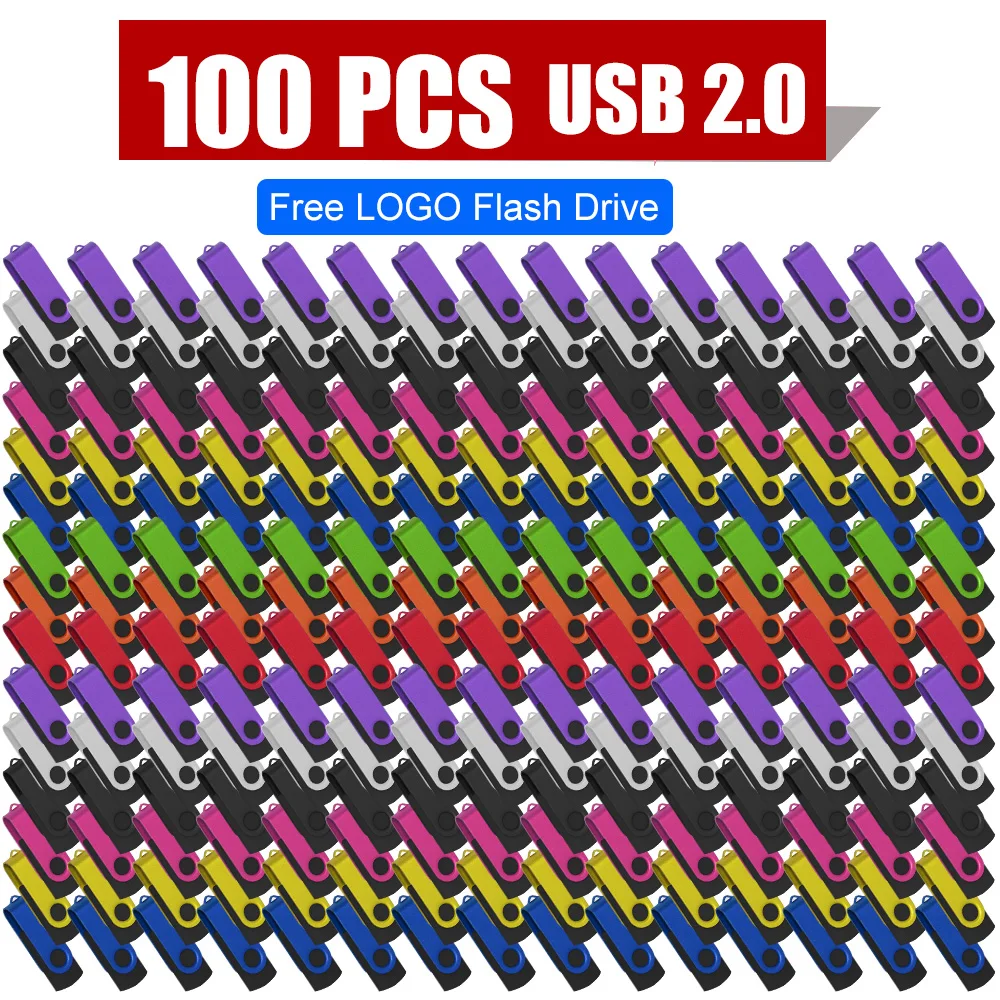 

100Pcs/lot USB 2.0 Flash Drive 4GB 8GB Pen Drive 128MB Usb Sticks 2GB Pendrives 16GB Memory Flash 64GB U Disk Free Custom Logo