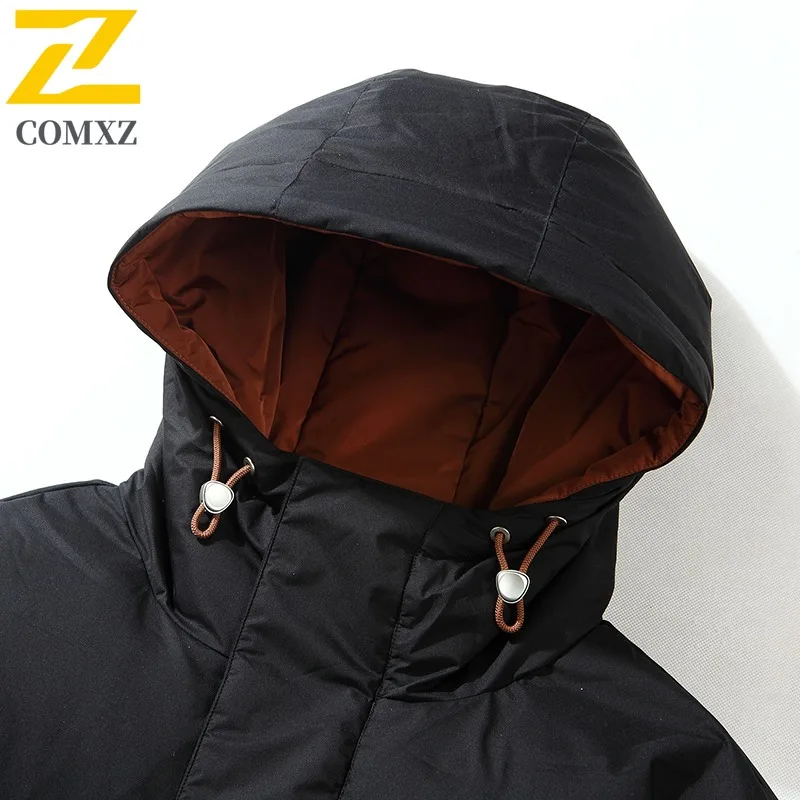 COMXZ Men's Puffer Jacket Classic High Quality Travel 90% White Duck Down Jacket Street Lightweight Warm Thick Winter Padding