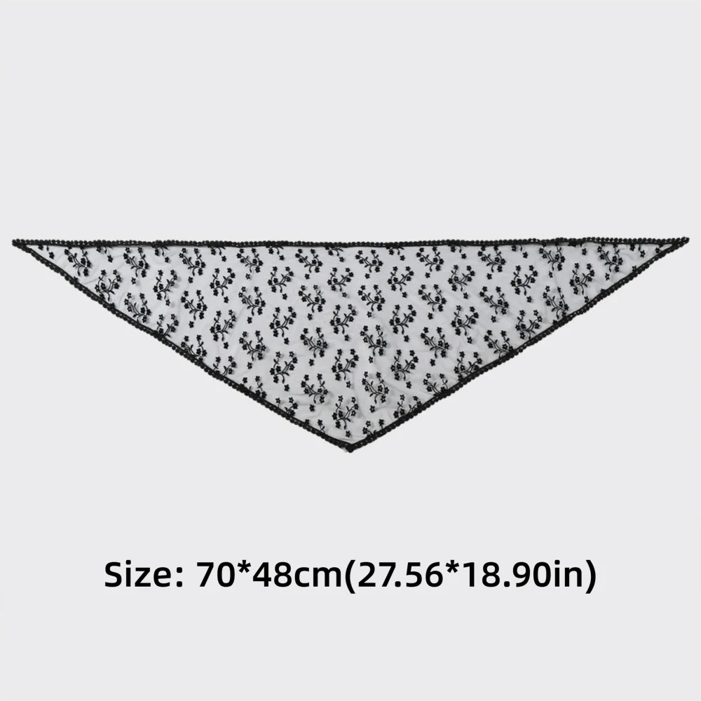 New Hollow Out Lace Scarf Embroidery Solid Color Fart Curtain Thin Vintage Hair Scarf Headband Women