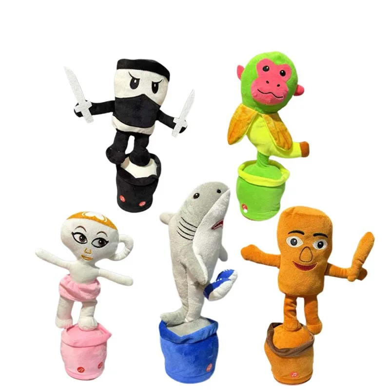 

Funny Tung Tung Tung Sahur Music Plush Potted Plant - Singing, Dancing, Recording, Glowing Electric Doll with Tralala Twist