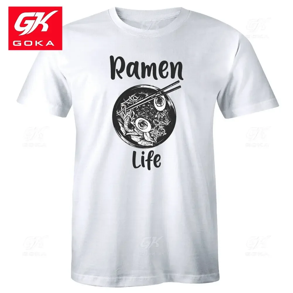 Ramen Life Noodles T-Shirt for Men Asian Food Lover Gift Tee Graphic Clothing Cotton Tees Vintage Tops Printed Classic T Shirts