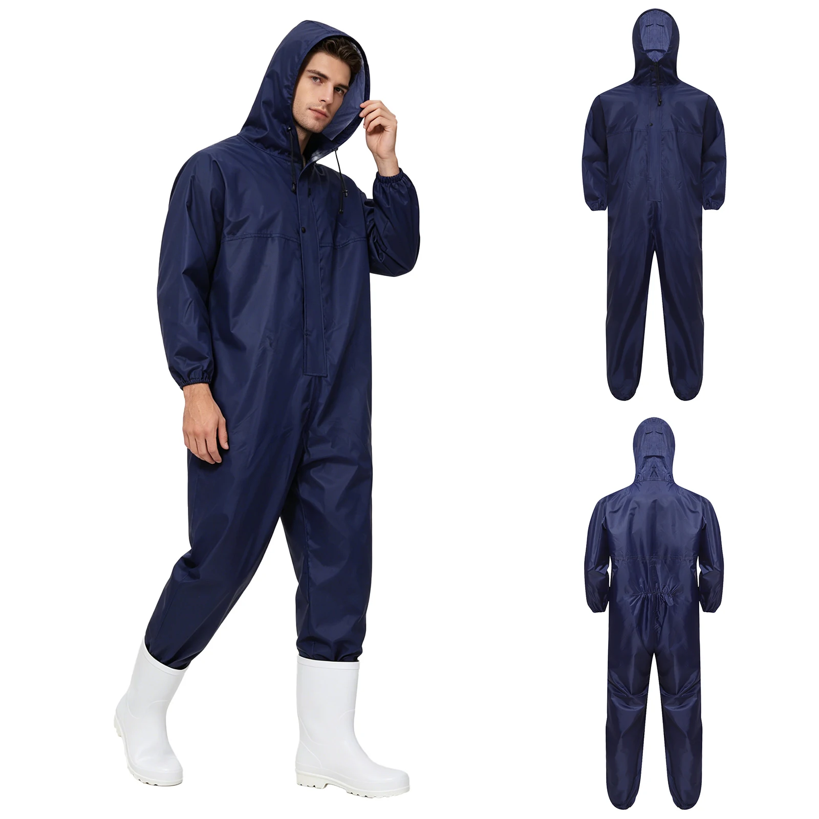 

Mens Jumpsuit Unisex Adults Protective Coveralls with Hood Long Sleeve Joggers Romper for Painting Sanding Dusty Labor Tasks