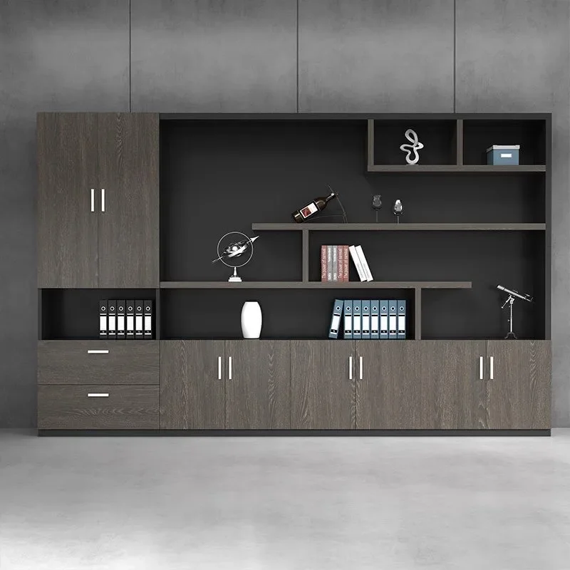 

Офисный деревянный современный офисный фон с замком для хранения файлов Boss, книжный шкаф для файлов