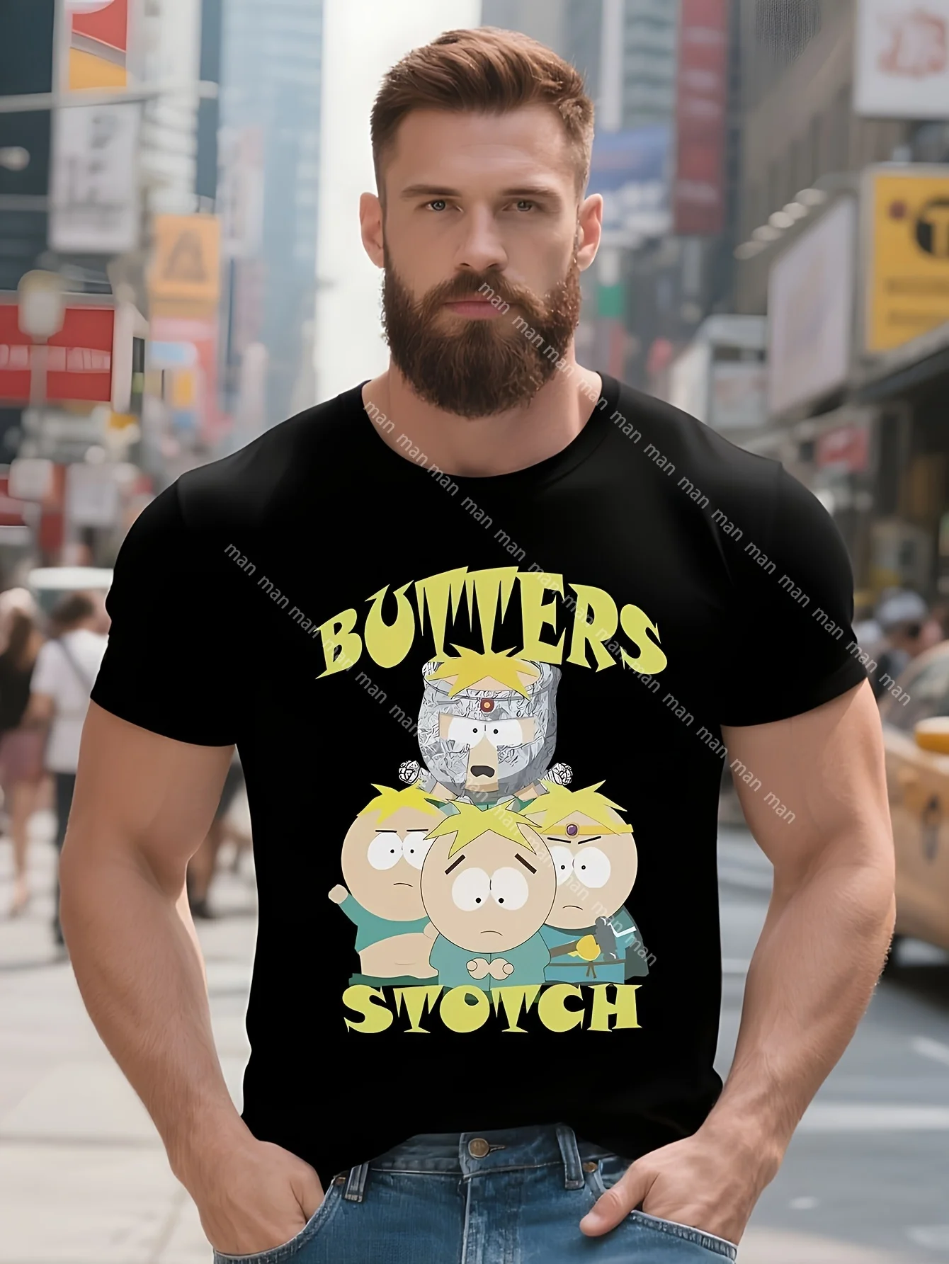 

Футболка Awesome Butters Stotch Southparks, мужские хлопковые футболки с круглым вырезом, футболки с короткими рукавами, идея подарка, одежда, принт с короткими рукавами
