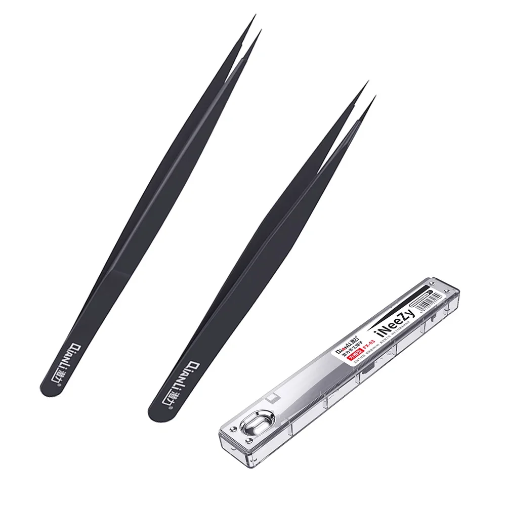 Stainless Steel Hand Polished Tweezers BGA Jumper Non-Magnetic Micro Soldering Forceps Repair Tools INeezy 0.15MM Huimintong