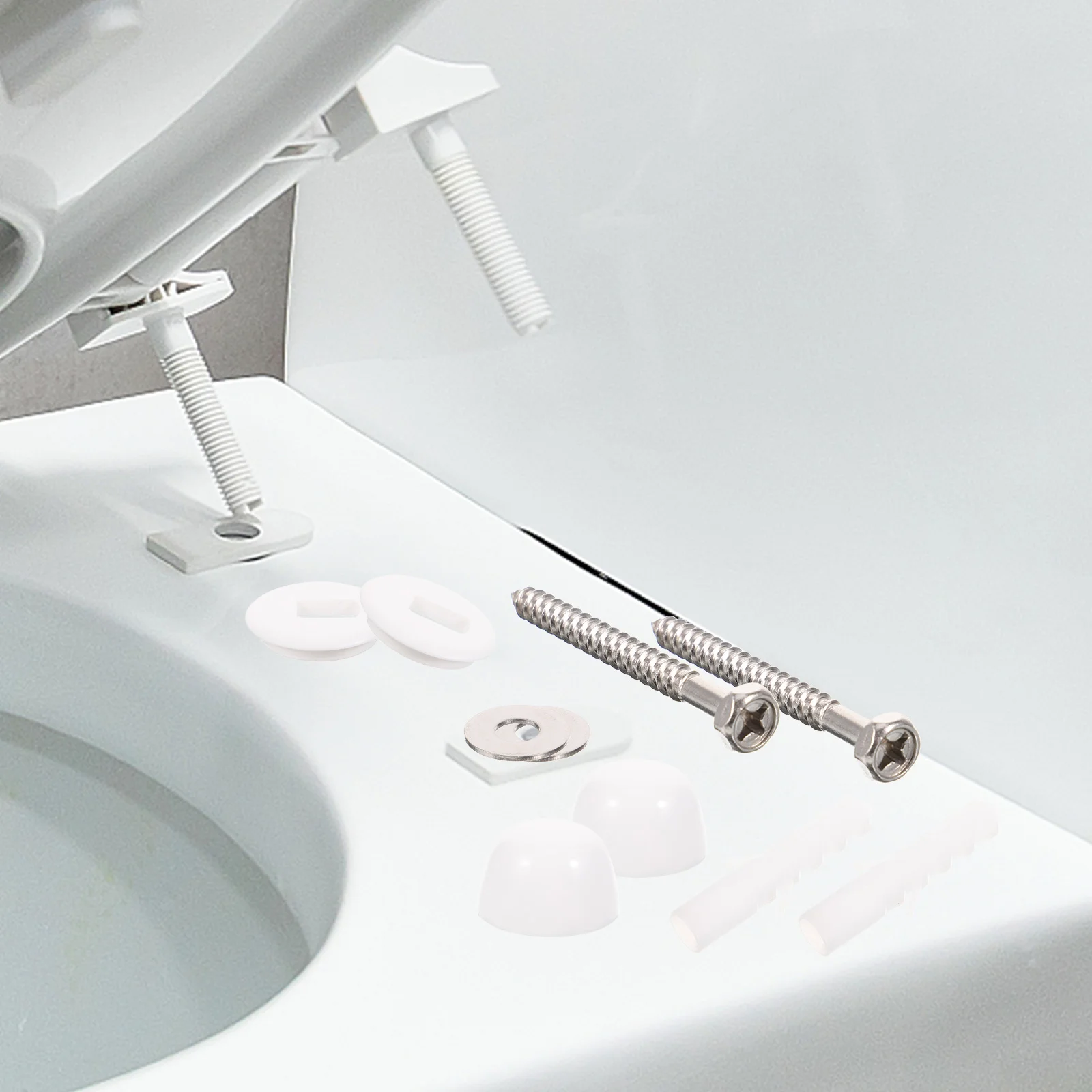 

1 Set Seat Replacement Heavy Duty Brass Fixing Smooth Surface Durable Long Service Time Support Standard Toilets High Stability