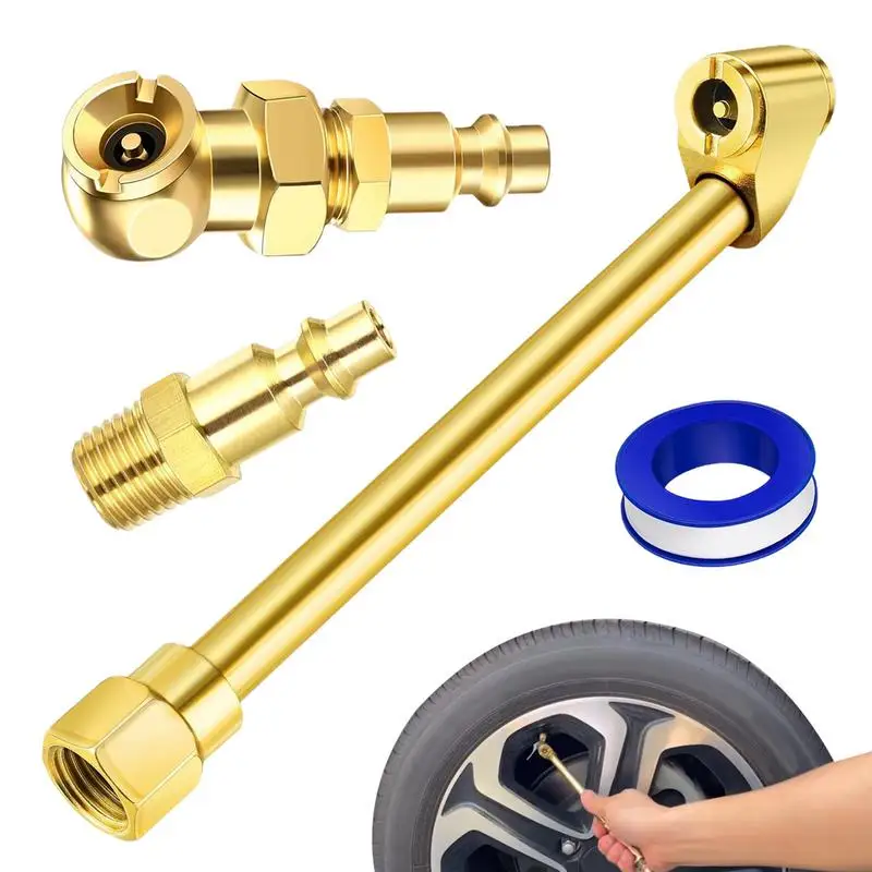 2-Way Connection Tire Air Fill Kit High Strength Air Chuck Set Air Chuck Fittings Leakproof Closed Ball Air Chuck Tire Inflator