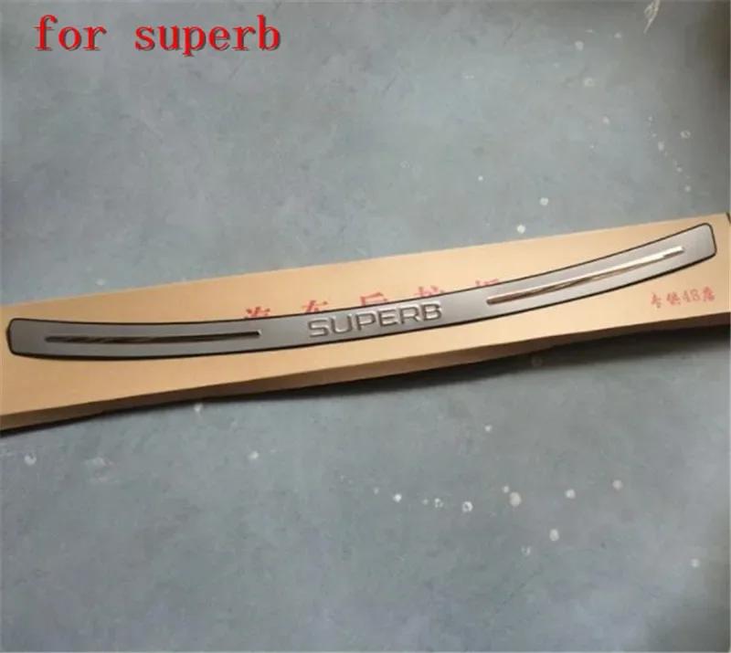 

rear styling Stainless Steel car Rear Bumper Protector Sill Trunk Tread Plate Trim Car Styling for Skoda superb 2009-2015