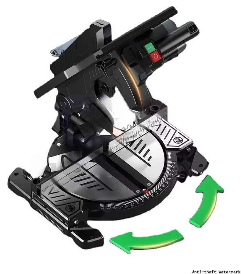 Hot-selling product in 2025: Electric miter saw with sliding composite material, suitable for cutting wood, PVC or soft metals.