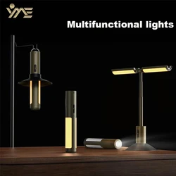 Luz nocturna de 4500mAh, lámpara LED de escritorio recargable portátil multifunción, linterna para acampar, lámpara de mesa, luz de ambiente espacial