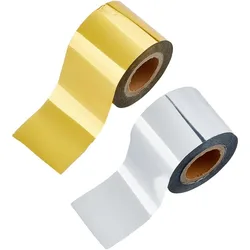 1Bag 2 Roll Hot Foil Stamping Paper Heat Transfer Foil Papers Golden and Silver Sublimation Foil Transfer Sheets for Card Making