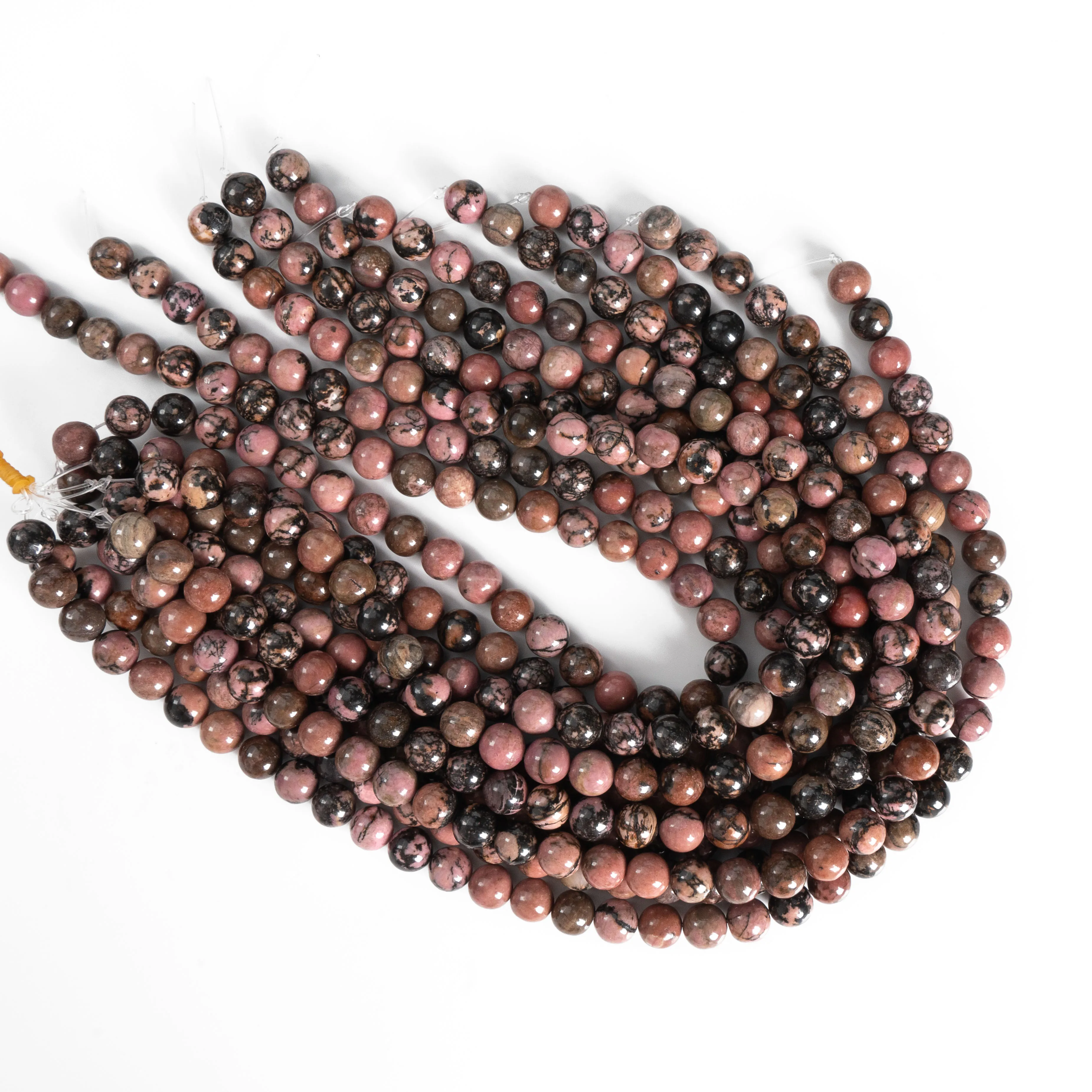 4/6/8/10 MM Beautiful Rhodonite Beads Grade Genuine Natural Gemstone Full Strand Round Loose Beads for Handmade Jewelry Making