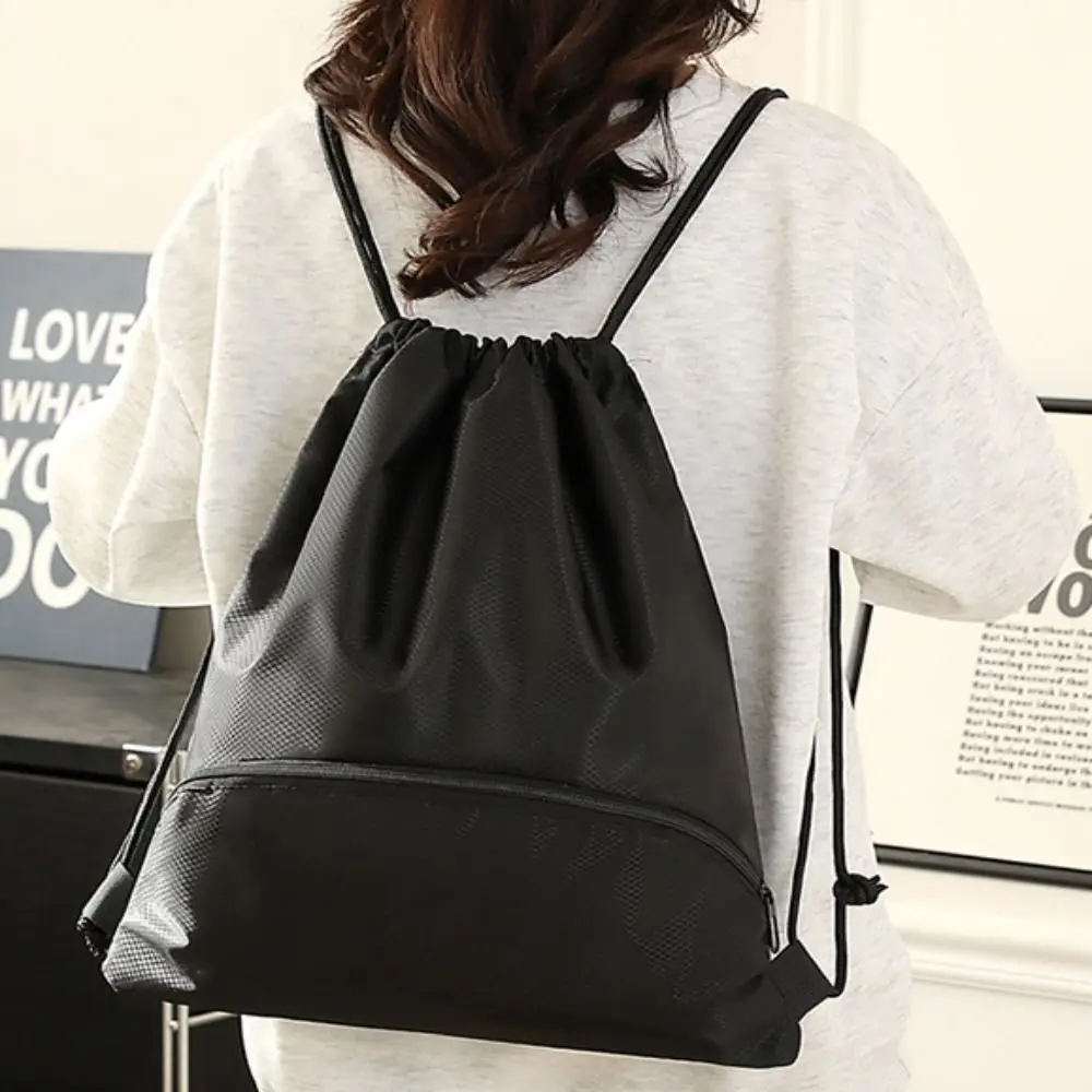 Large capacity Sports Drawstring Pocket Lightweight Folding Fitness Backpack Waterproof Oxford Basketball Helmet Storage Outdoor