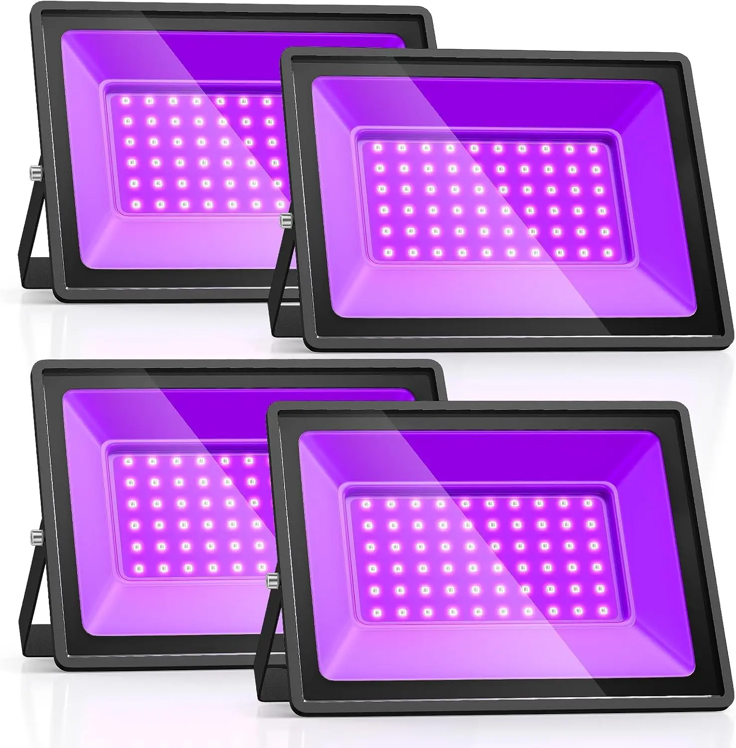 

УФ-светильник 60 Вт, черный, IP66, водонепроницаемый, с выключателем — идеально подходит для световых вечеринок, декора и искусства (4 шт.)