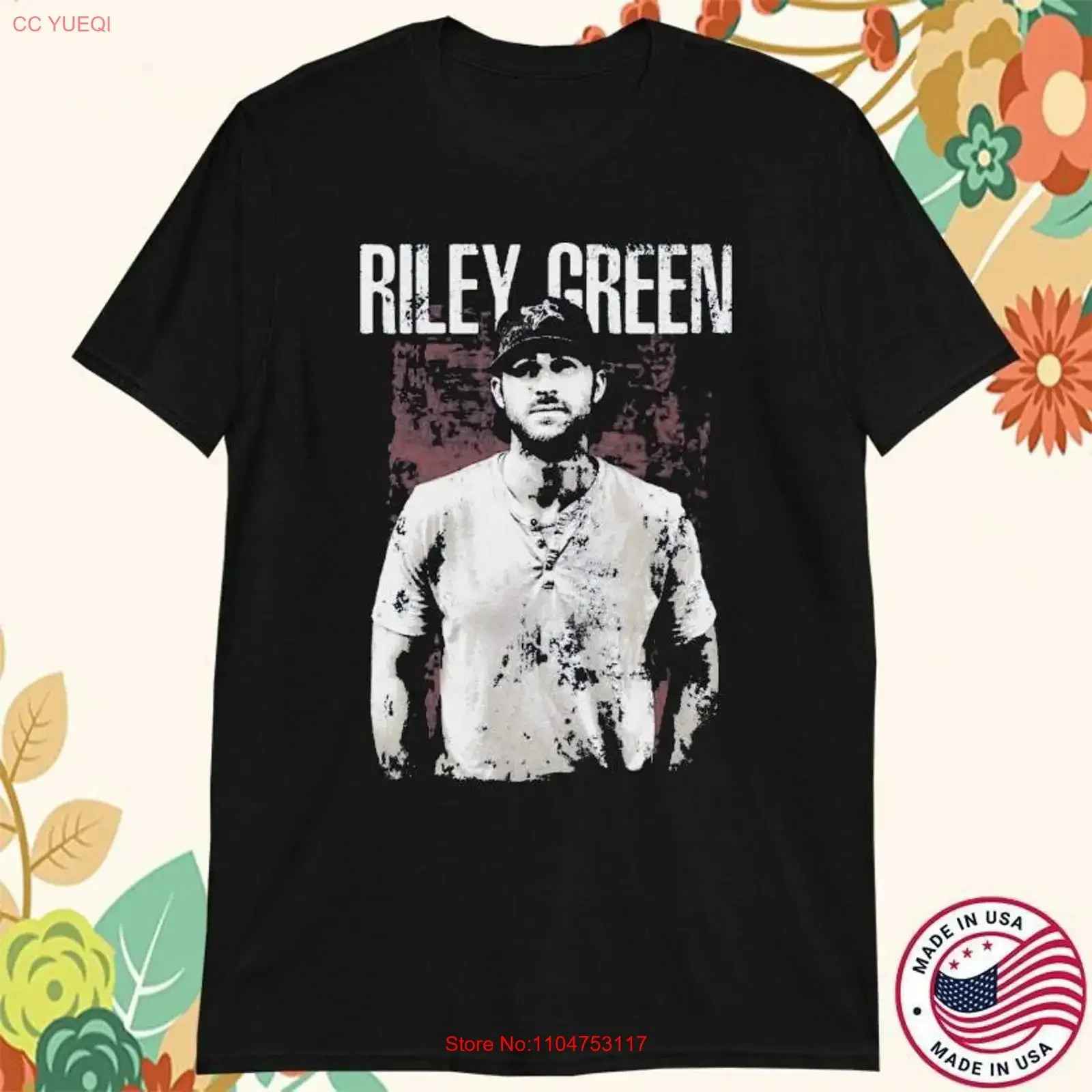 Riley Green Music Star  Cotton Black Heavy All Size T Shirt IN598 vintage Washed designer clothes graphic Slightly Versatile