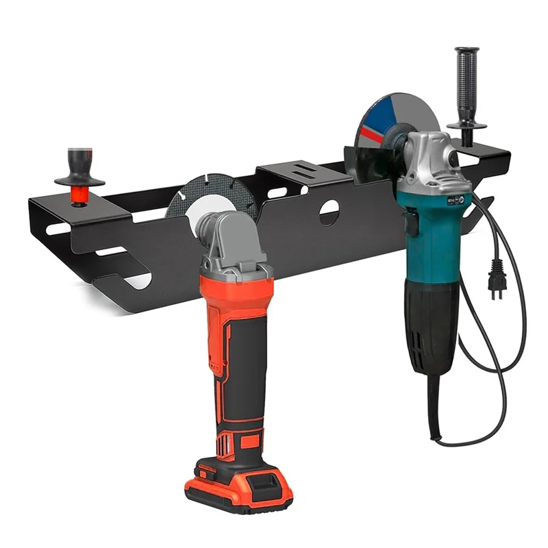 

AB42-2Pcs Metal Angle Grinder Holder Rack, 4 Bay Power Angle Grinder Stands With Wire Holder, Wall Mount Power Tool Organizer