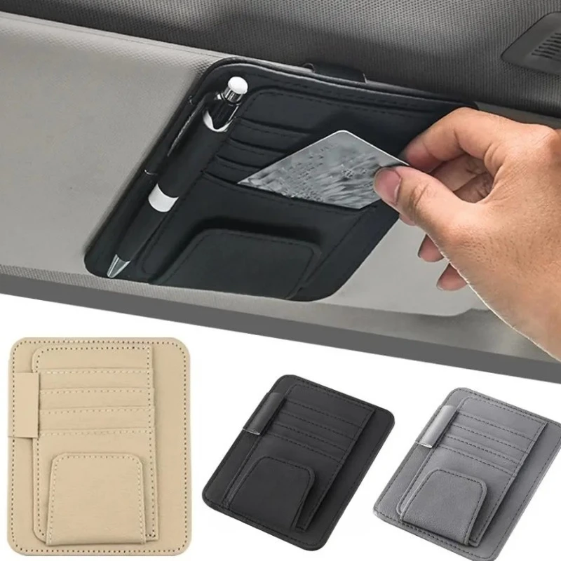 Car Sunshade Multi-functional Storage Clip Car Eyeglass Holder Driver's License Card Holder Receipt and Document Holder