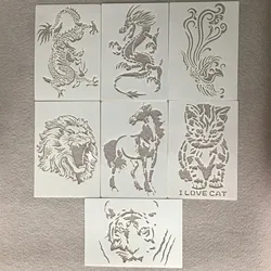 26*18cm Zoo Animals Horse Dragon Lion DIY Layering Stencils Wall Painting Scrapbook Coloring Embossing Album Decorative Template