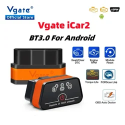 Vgate iCar2 ELM327 Car Diagnostic OBD 2 OBD2 Scanner Auto Tool iCar 2 Bluetooth 3.0 for Android Code Reader PK elm 327 V 1 5