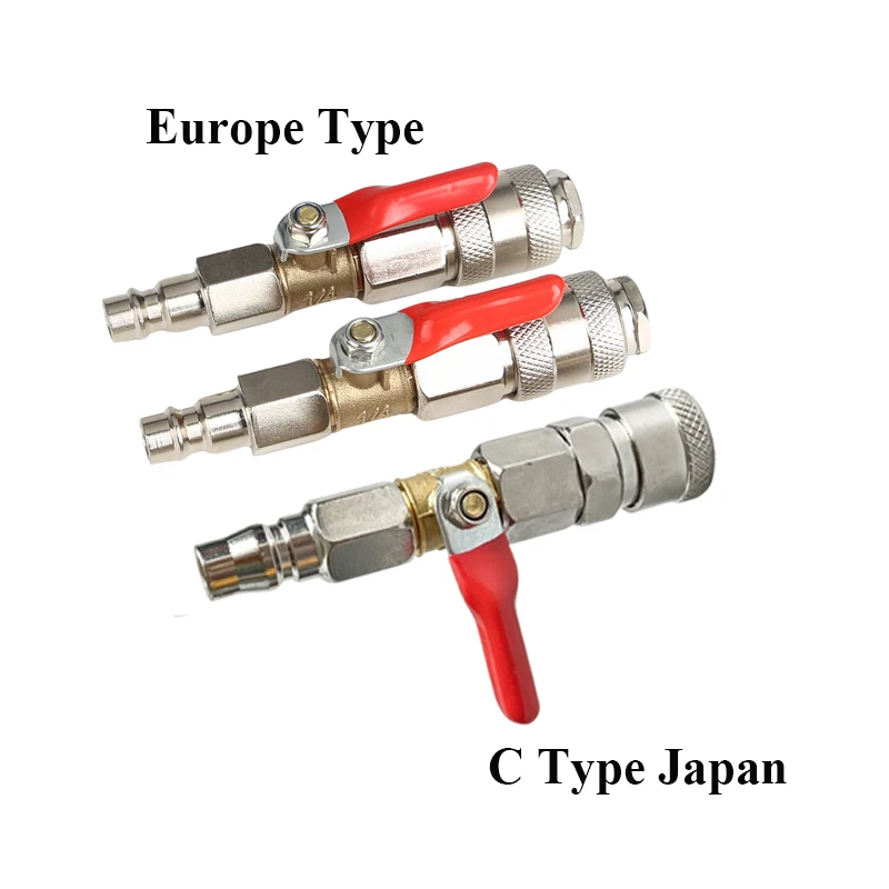 Europe Type C Type Air Compressor Gun Switch On/Off Quick Connect Fitting Coupler Pneumatic Switch Valve
