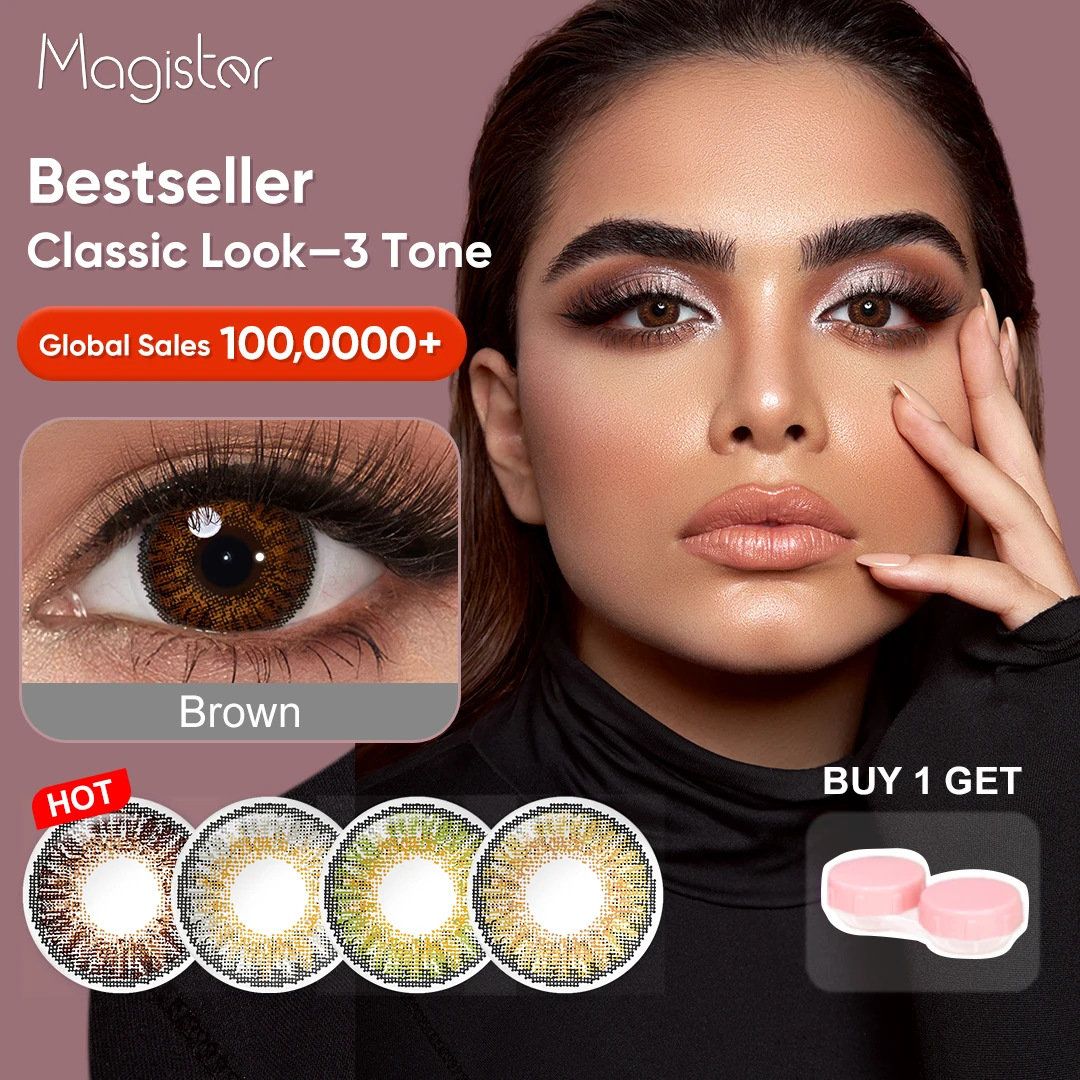 3 Tone Color Contact Lenses For Eyes Brown Contact Lens Beauty Pupilentes Cosmetic Eye Contacts Eye Color Lenses