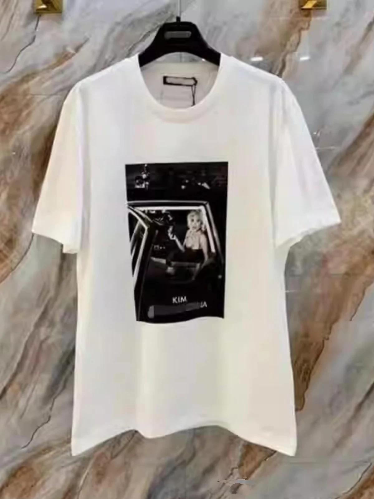 

Slim Fit Casual ort Sve round Ne Men's T-irt Summer 2024 Kardaian Sle Printed Portrait Trendy Youth Breathable C...