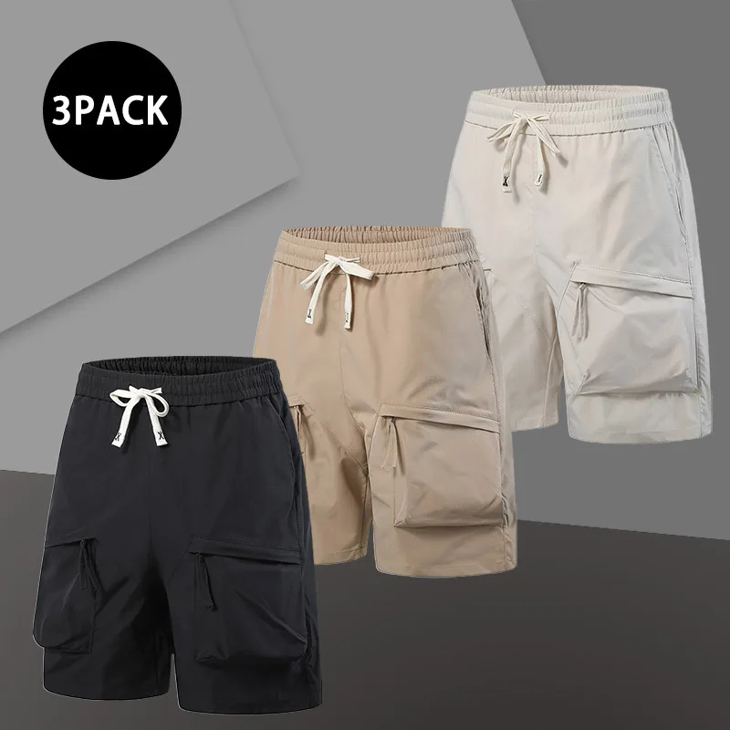 

Трехкомпонентные повседневные тактические шорты на молнии с множеством карманов, прочные и дышащие, для ежедневных тренировок и фитнеса