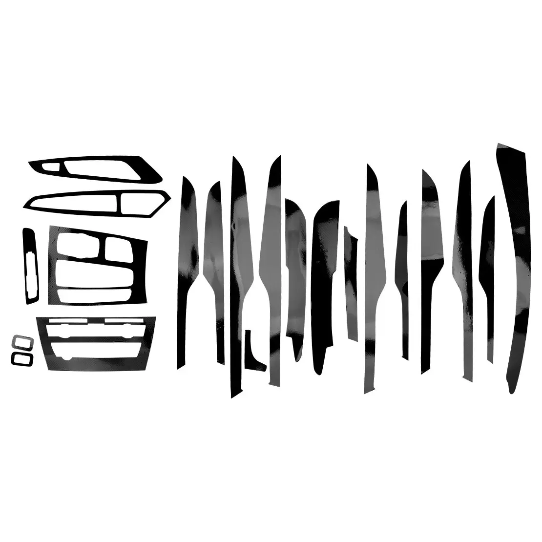 

LHD внутренняя декоративная наклейка, литая декоративная наклейка, комплект, подходит для BMW X5 F15 2008-2018 5D, черный стиль из углеродного волокна, ПВХ