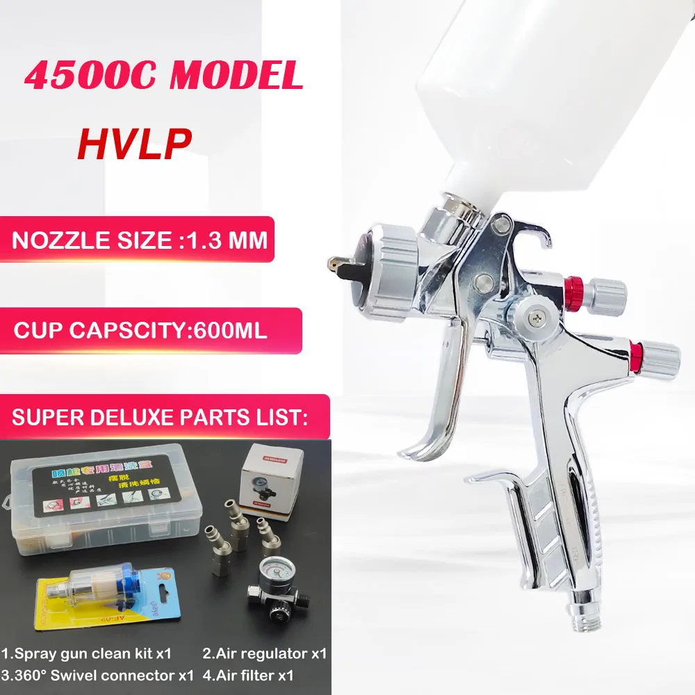 Spray Gun 1.3mm Stainless Steel Nozzle Air Spray Gun Water-Based Paint Painting Car Aerografo Paint Mixing Cup For Car