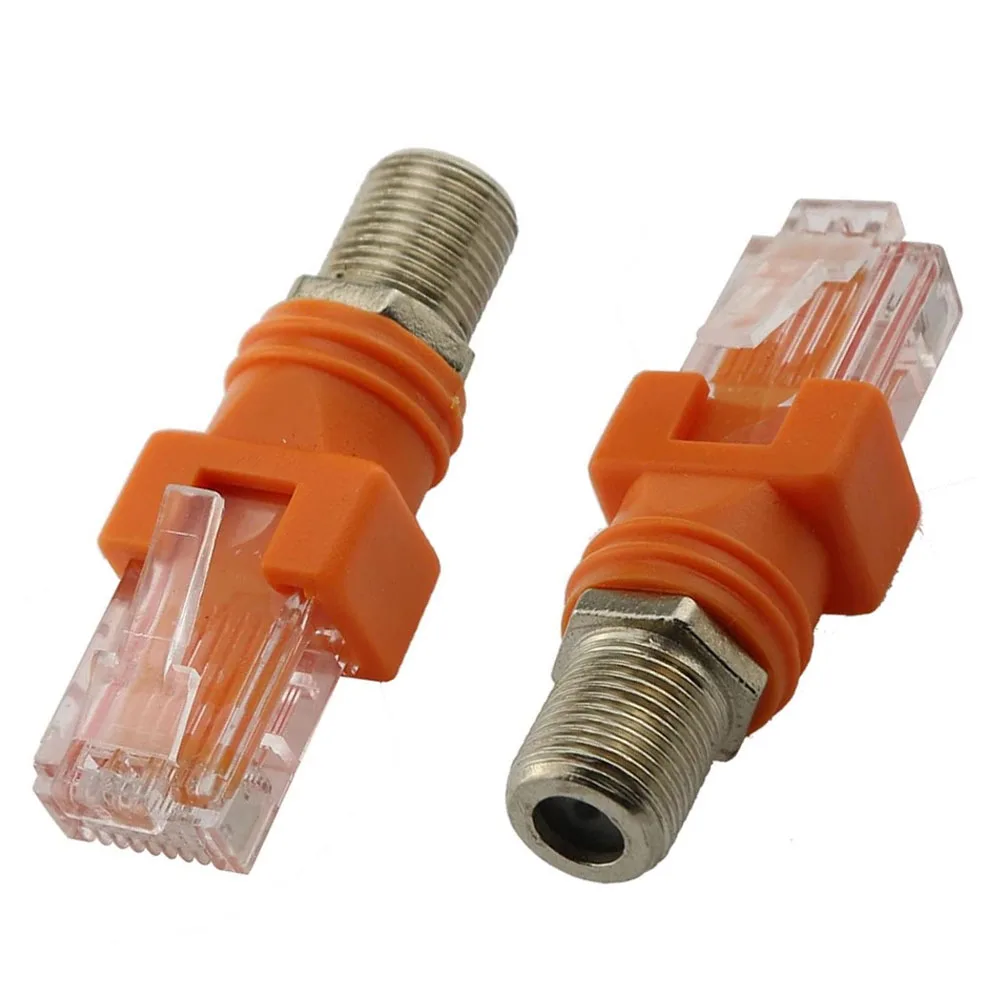 

2 шт. адаптер F-типа RJ45 — премиальный коаксиальный RF-разъем «мама-папа» для ТВ-антенны и сетевого кабеля, преобразования сигнала