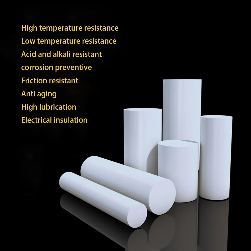 PTFE قضيب ضياء 6-140 مللي متر بولي تترافلورو إيثيلين شريط مستدير ارتفاع درجة الحرارة الكيميائية مقاومة غير عصا الطول الصناعي 50-500 مللي متر #2
