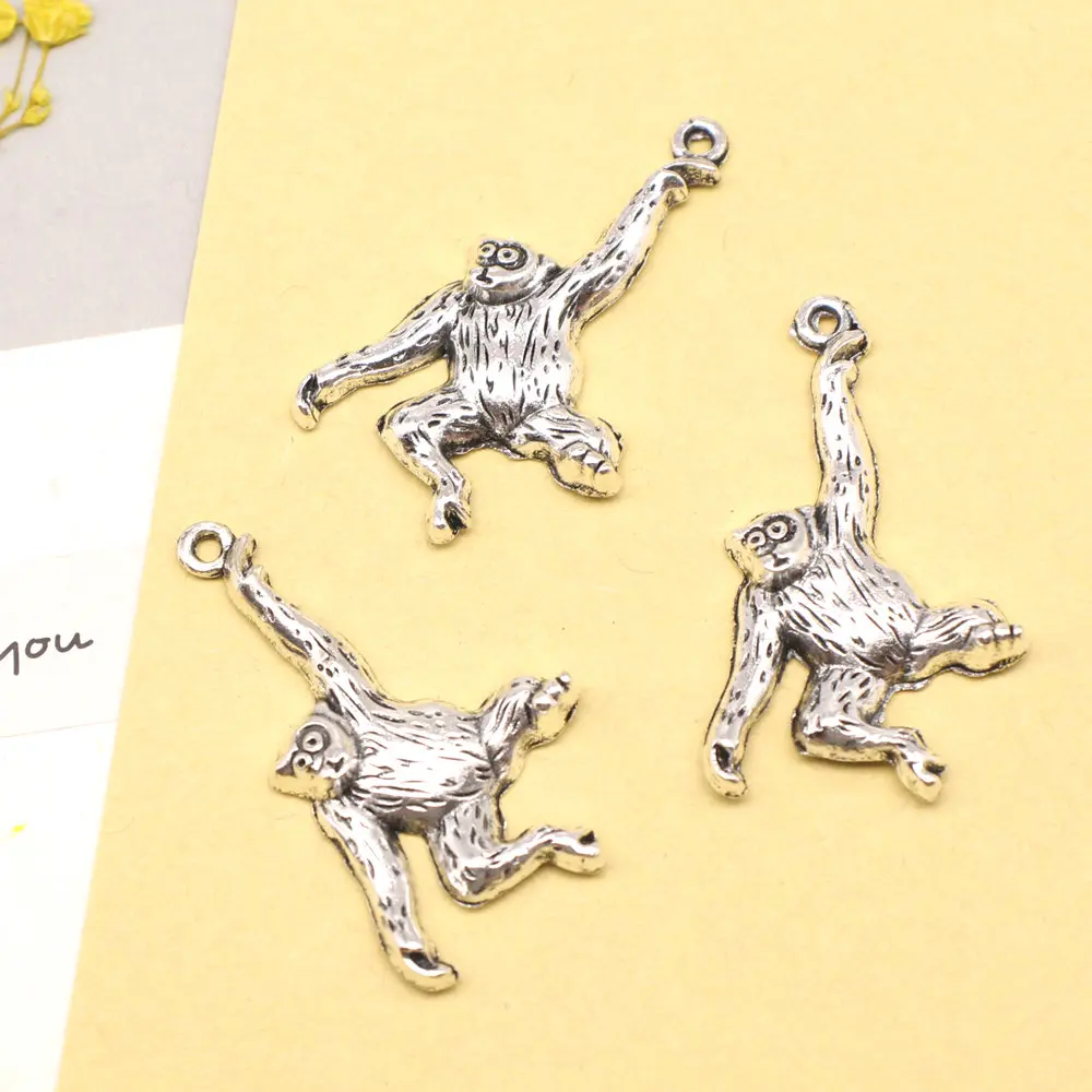 Orangutan Charms Jewellery Making Pendants Findings For Diy Diy Jewelri 37x21mm 10pcs Antique Silver Color