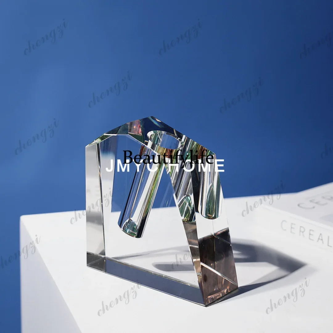 10Simple glass flower arrangement glass dried vase ornament model room living room coffee table dining table decoration
