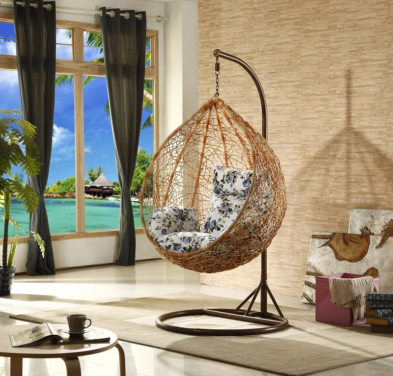

Natural rattan hanging chair hanging basket bird's nest balcony recliner lazy chair rocking chair indoor and outdoor swing ratta