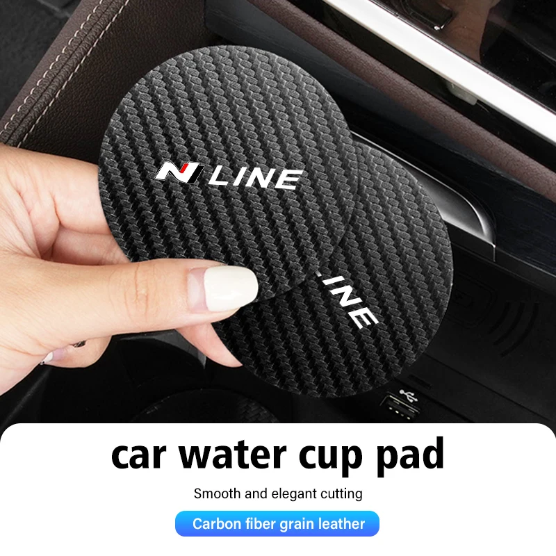 2pcs Car Coaster Water Cup Holder Anti-Slip Pads Accessories For Hyundai Sonata i30 i20 Tucson Elantra Kona N Line view 5