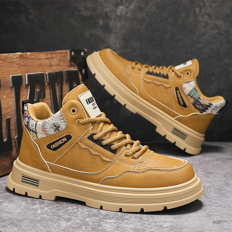 

Рабочие ботинки, британские ретро-кроссовки средней высоты, универсальные повседневные спортивные ботинки для активного отдыха, 2628