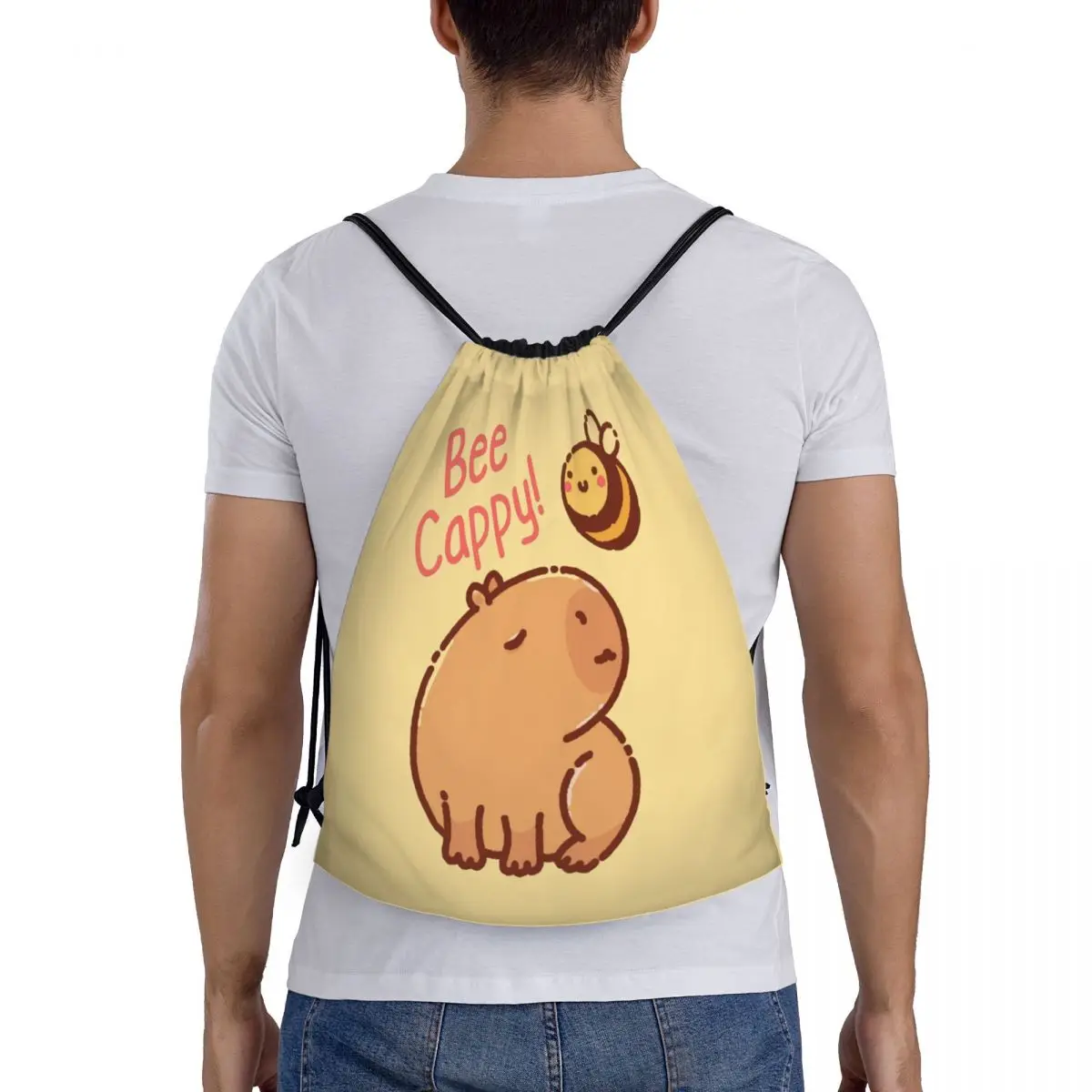 Süße Capybara Rucksack Kordel zug Taschen Sport Sporttasche wasserdichte kawaii Biene String Sackpack zum Laufen