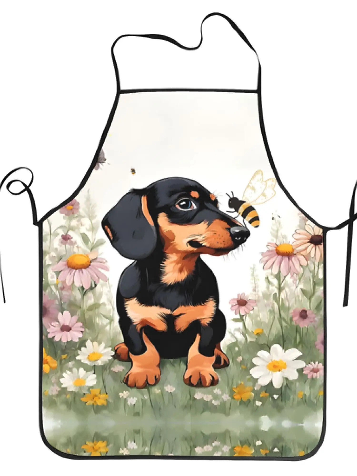 An apron with a puppy pattern, which is very suitable for ki