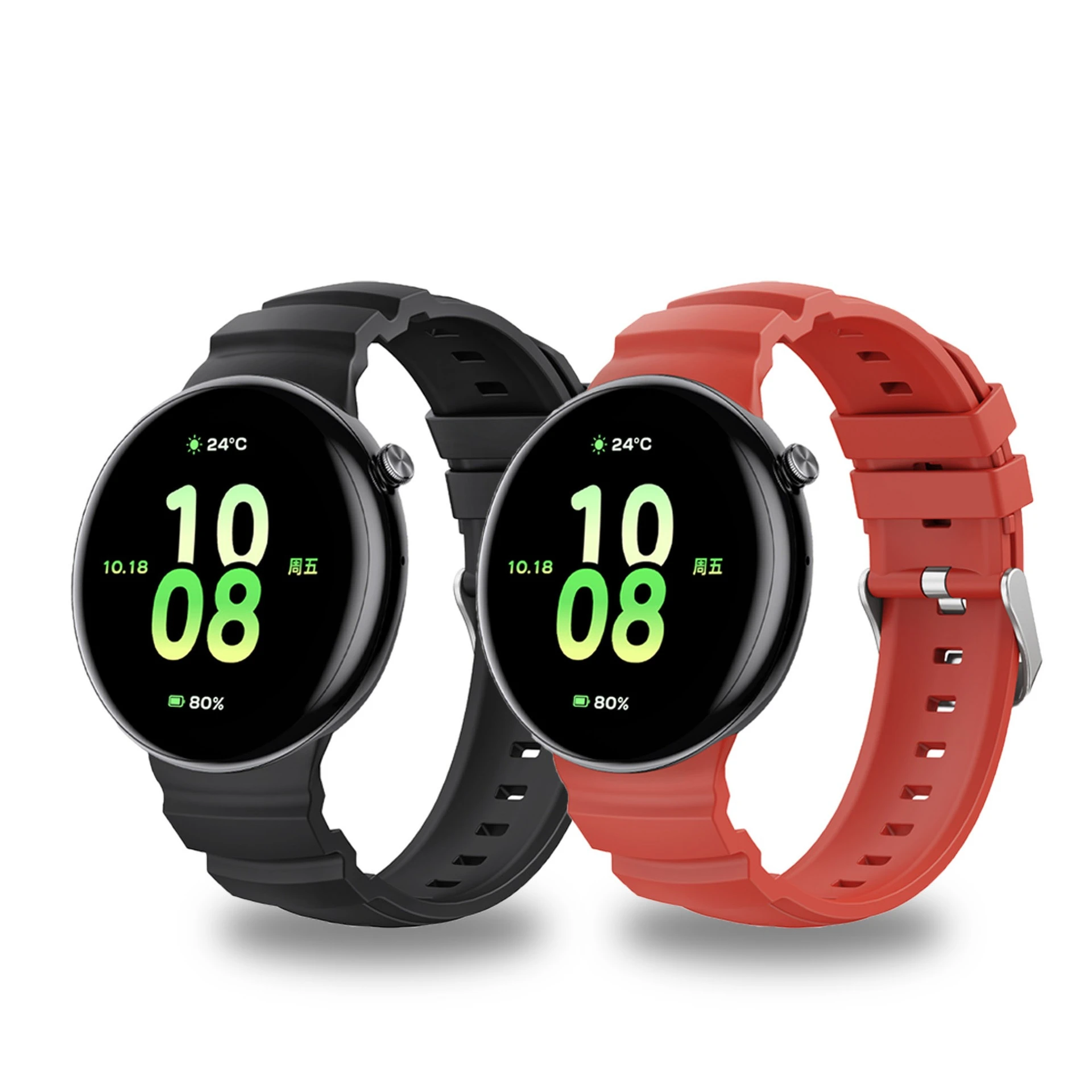 بدلة أنيقة بحزام سيليكون أحادي اللون لساعة Honor تناسب حزام سيليكون أحادي اللون مقاوم للماء