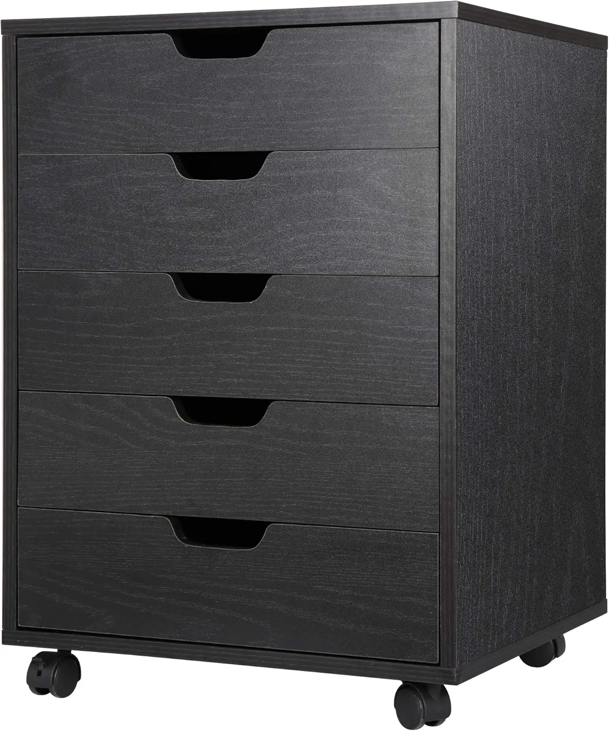 5 Drawers Storage Cabinet Under Desk, File Organizer With Lockable Casters, Home/Office Furniture Storage Carts Side Table,