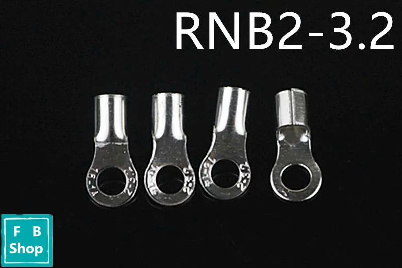 

1000 шт. RNB2-3.2 16-14AWG (тип TO) Обнаженный изолированный кольцевой разъем кабеля