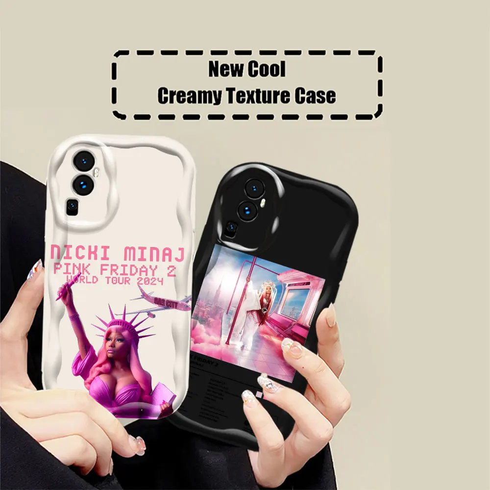 Pink Friday 2 Nicki Minaj Rapper Phone Case For OPPO Reno 11 11F 8 8T 7 7Z 6 5 5F 4 Pro A17 A16 A16S A54S A15S A15 3D Wave Cover