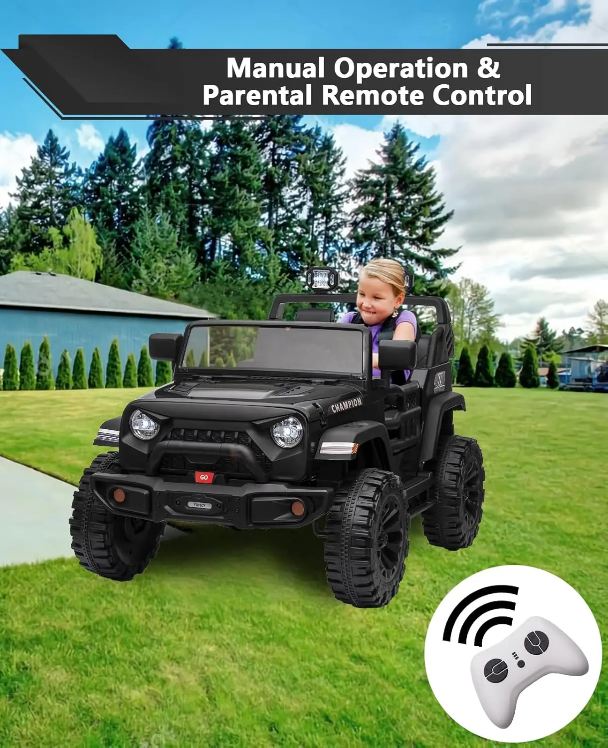 24V rit op auto 2-zits elektrische voertuigen voor kinderen speelgoed 3 snelheden 2x200W krachtige motor Bluetooth muziek power wielen met bediening