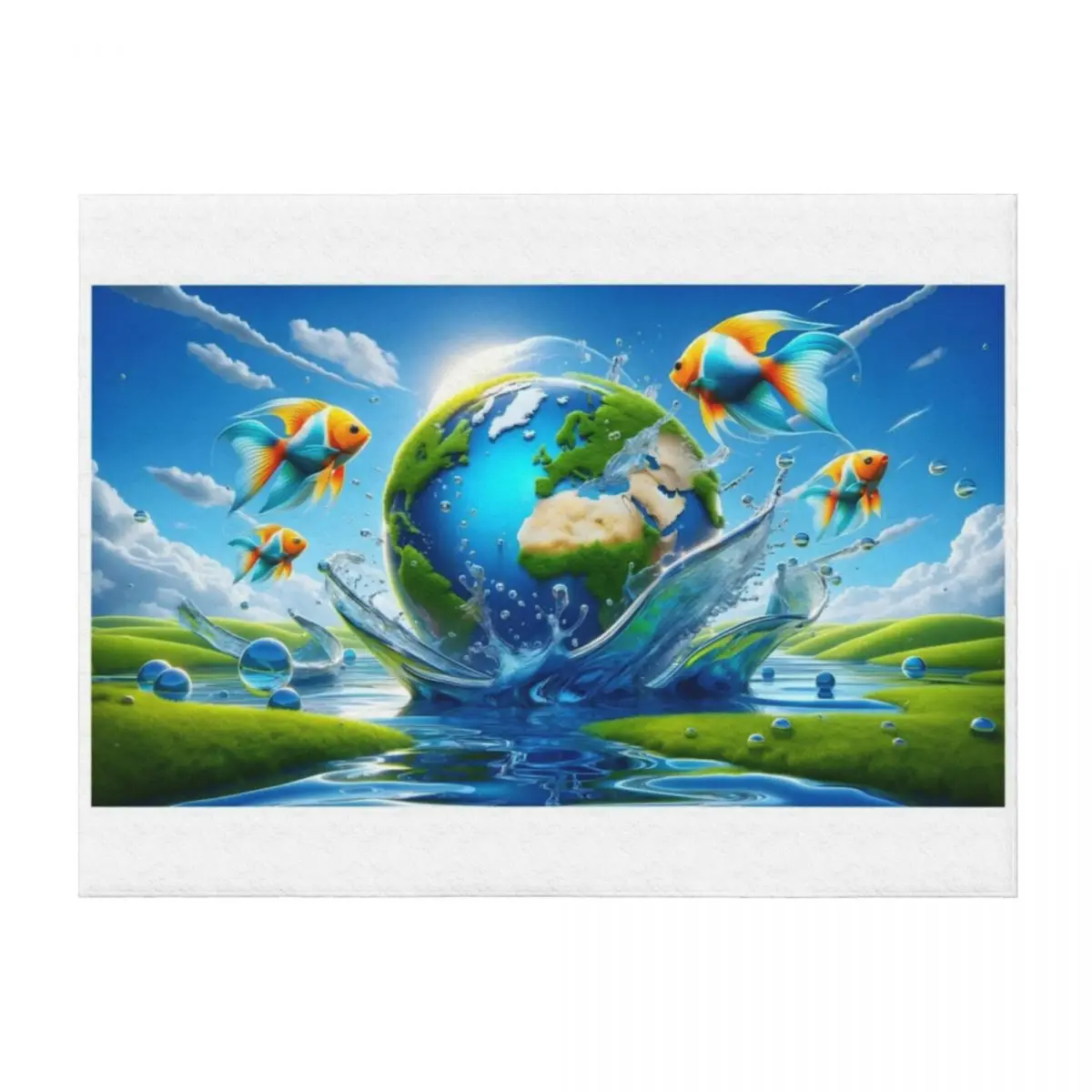 

Одеяло Frutiger Aero Earth Splash Многоцелевые пушистые идеи подарков на День святого Валентина Одеяла